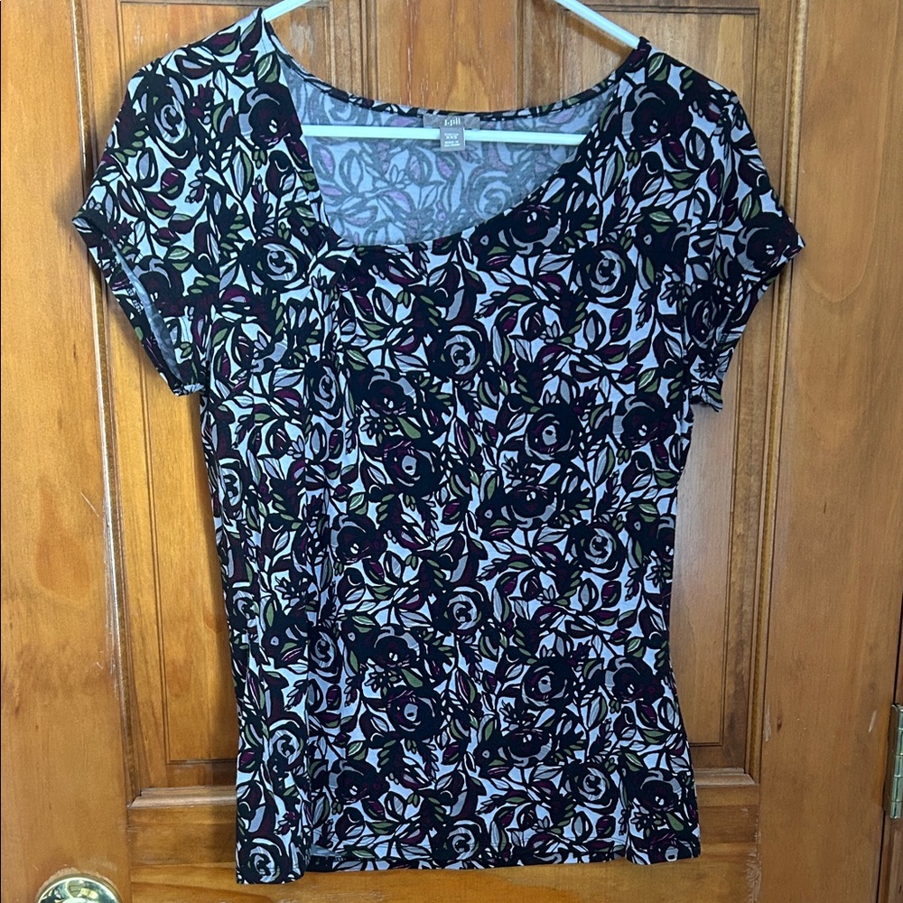 J. Jill Short Sleeve Floral Top